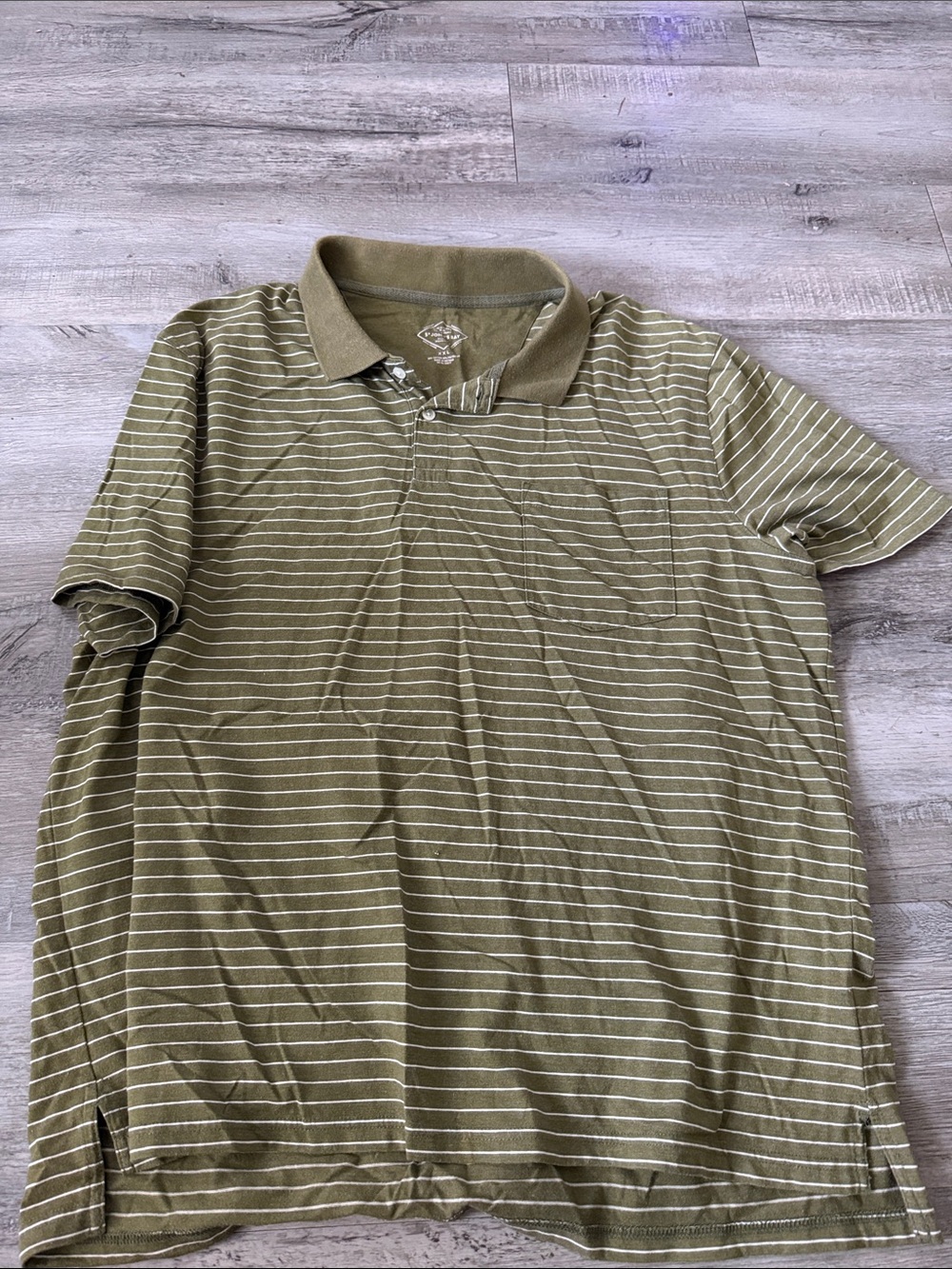 St. John's Bay Olive Striped Polo Shirt